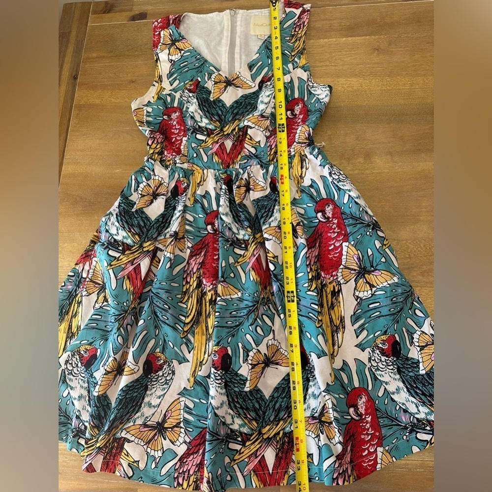 ModCloth Women’s Tropical Print Dress Small 100% Cotton - Picture 7 of 9